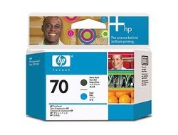HP 70 original printhead C9404A matte black and cyan standard capacity 1-pack