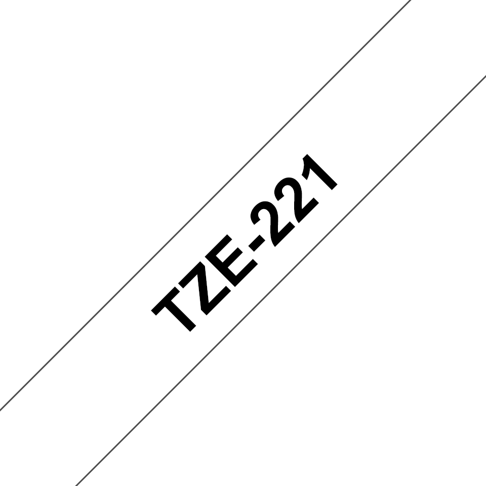 Brother Schriftband TZe221 schwarz auf weiß, 9mm, 8, laminiert,