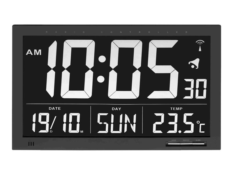 TFA® digitale Funkwanduhr 60.4505 schwarz Kunststoff TFA® digitale Funkwanduhr 60.4505 schwarz Kunststoff