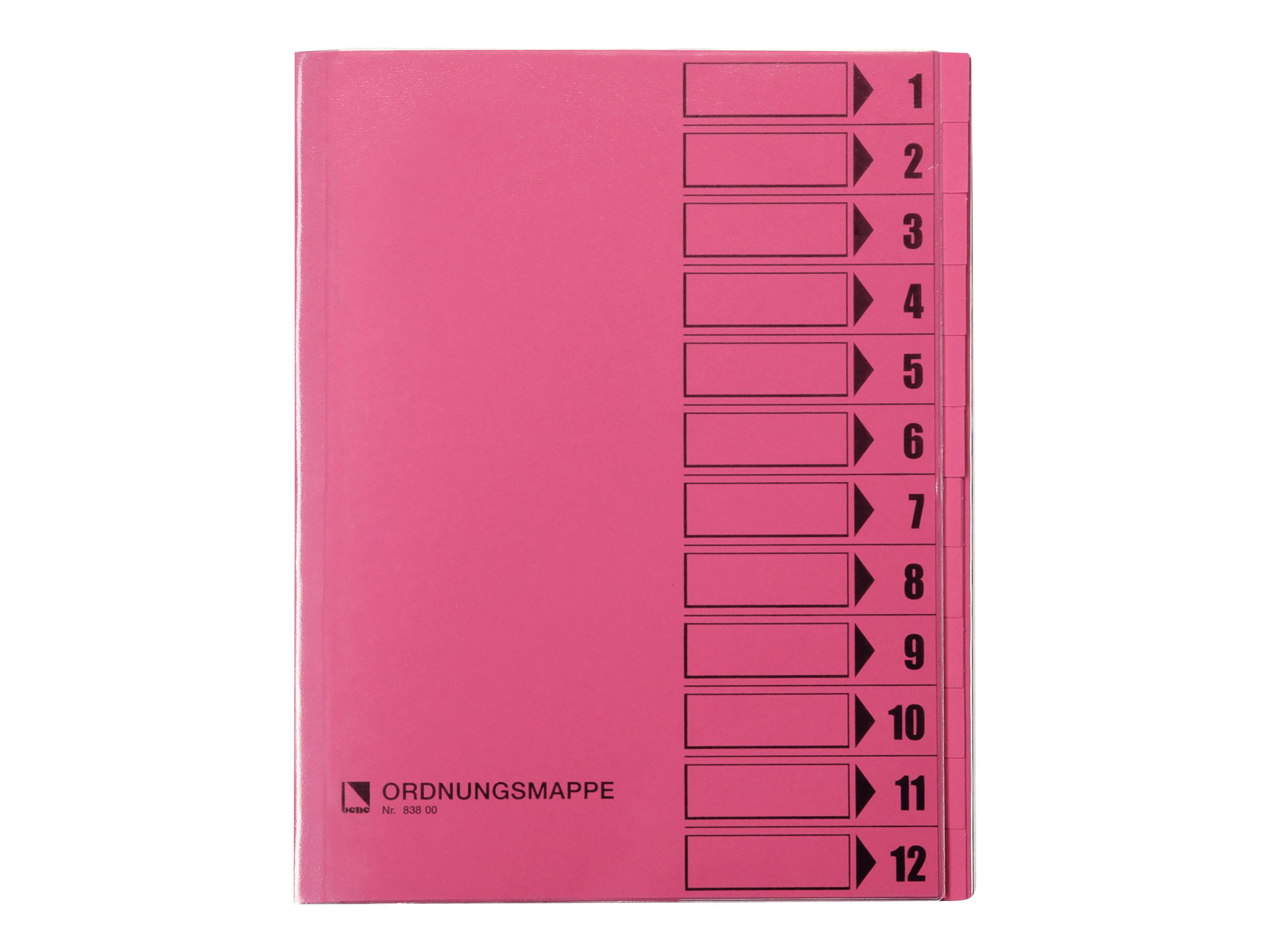 bene Ordnungsmappe 12 Fächer rosa, 1 St