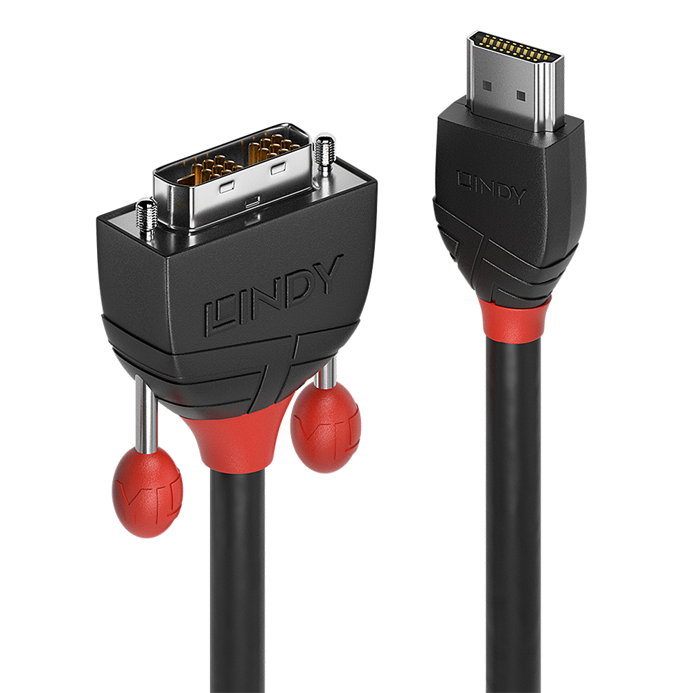 LINDY 2m HDMI/DVI-D Kabel Black Line HDTV und HDCP kompatibel