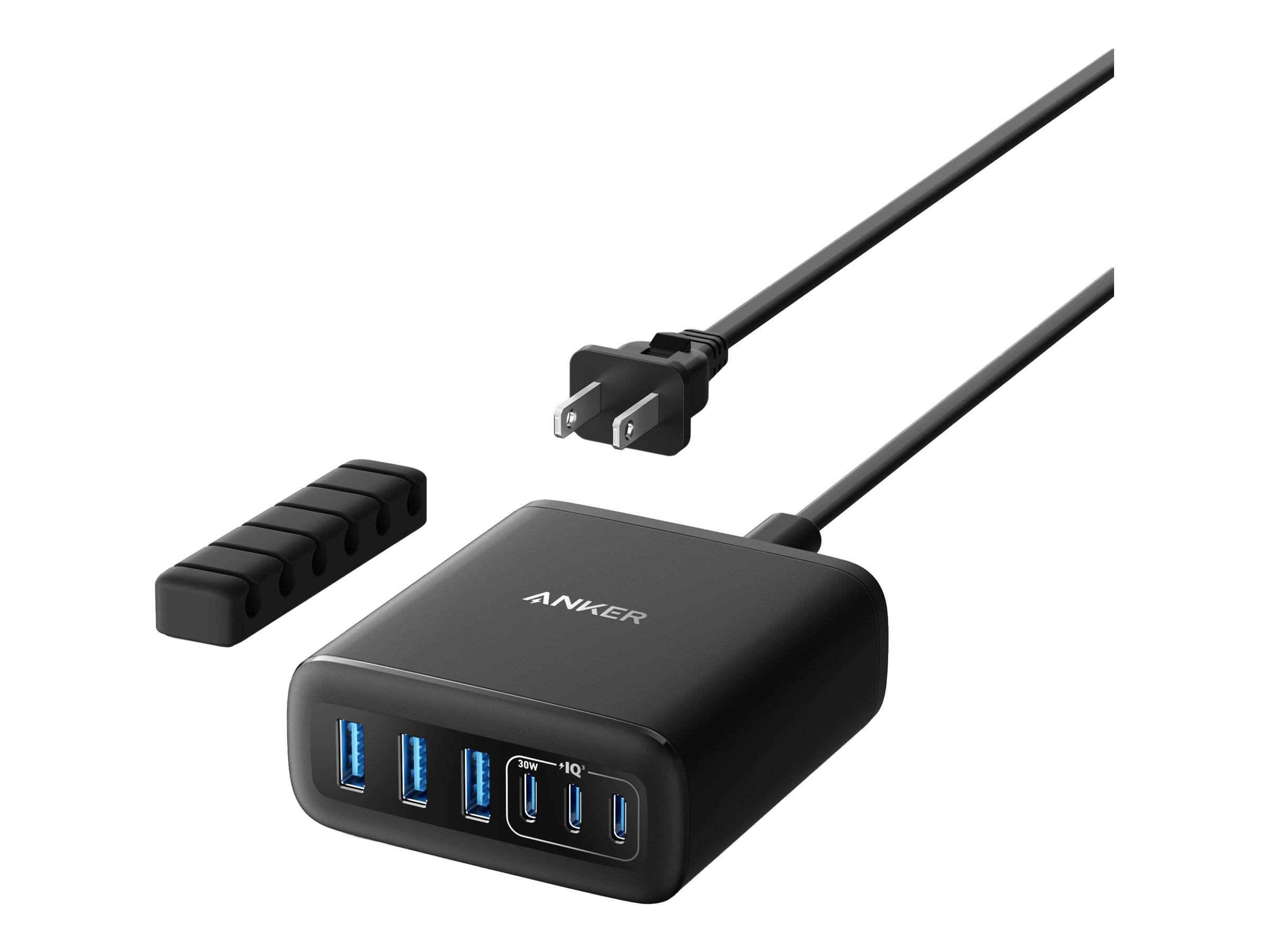 ANKER 6-in-1 Ladestation 112W 3x USB-A 3x USB-C schwarz ANKER 6-in-1 Ladestation 112W 3x USB-A 3x USB-C schwarz