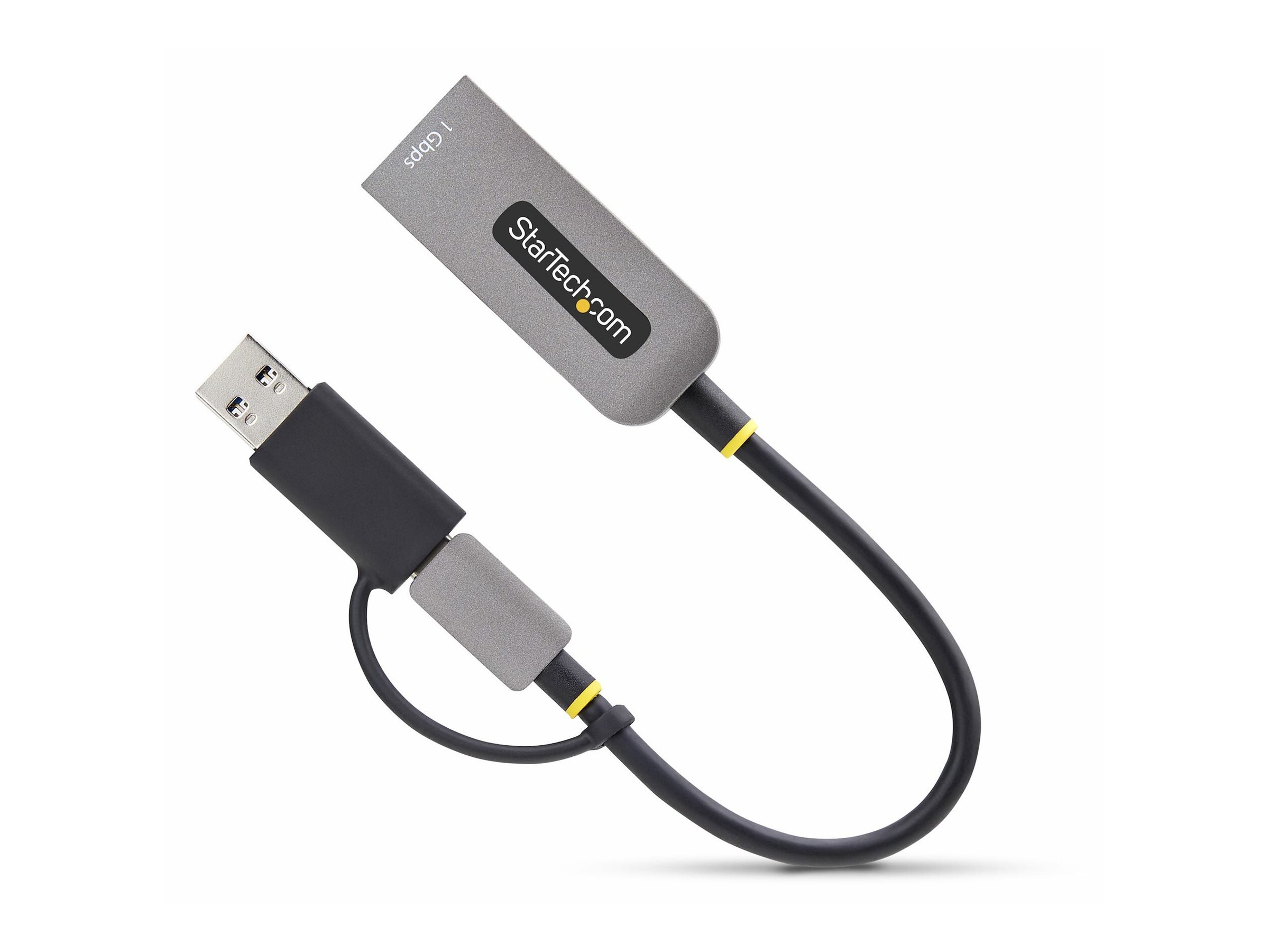STARTECH.COM USB-C Ethernet Adapter mit USB-A Dongle 10/100/1000Mbps USB Gigabit Adapter 15cm Kabel USB Ethernet Adapter