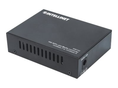 INTELLINET Medienkonverter 10GB SFP 1Port und 1 Port 10 GB RJ45 100m max Reichweite inkl Netzteil