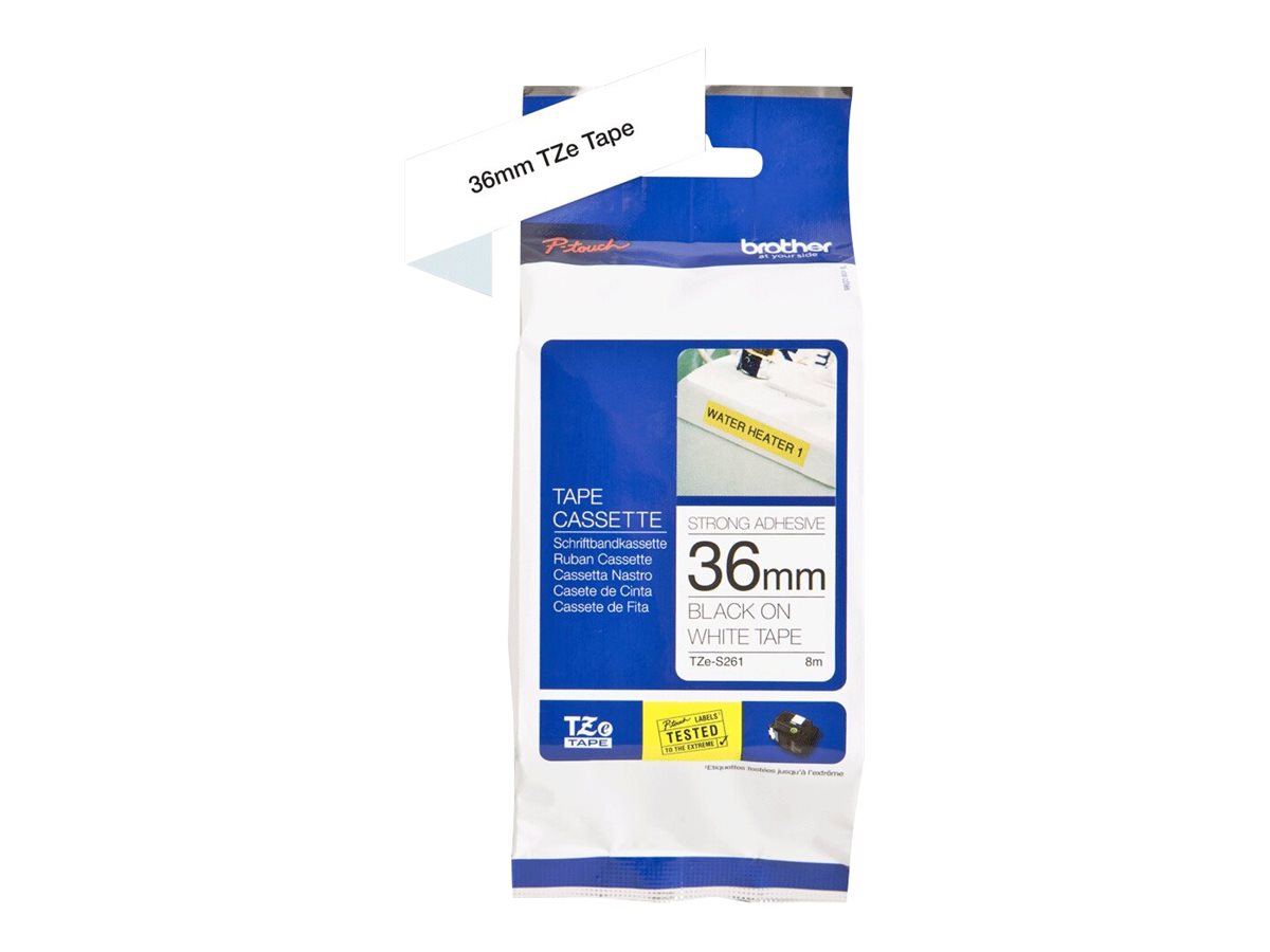 BROTHER PTouch TZES261 schwarz auf weiss 36mm extra gluey