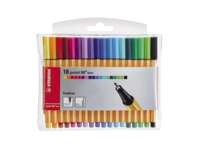 STABILO Point 88 Mini Fineliner farbsortiert 0,4 mm, 18 St.