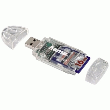 hama 8in1 MultimicroSD, SDKartenleser transparent