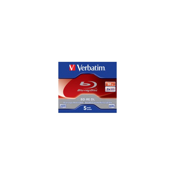5 verbatim Blu-ray BD-RE 50 GB Double Layer, wiederbeschreibbar