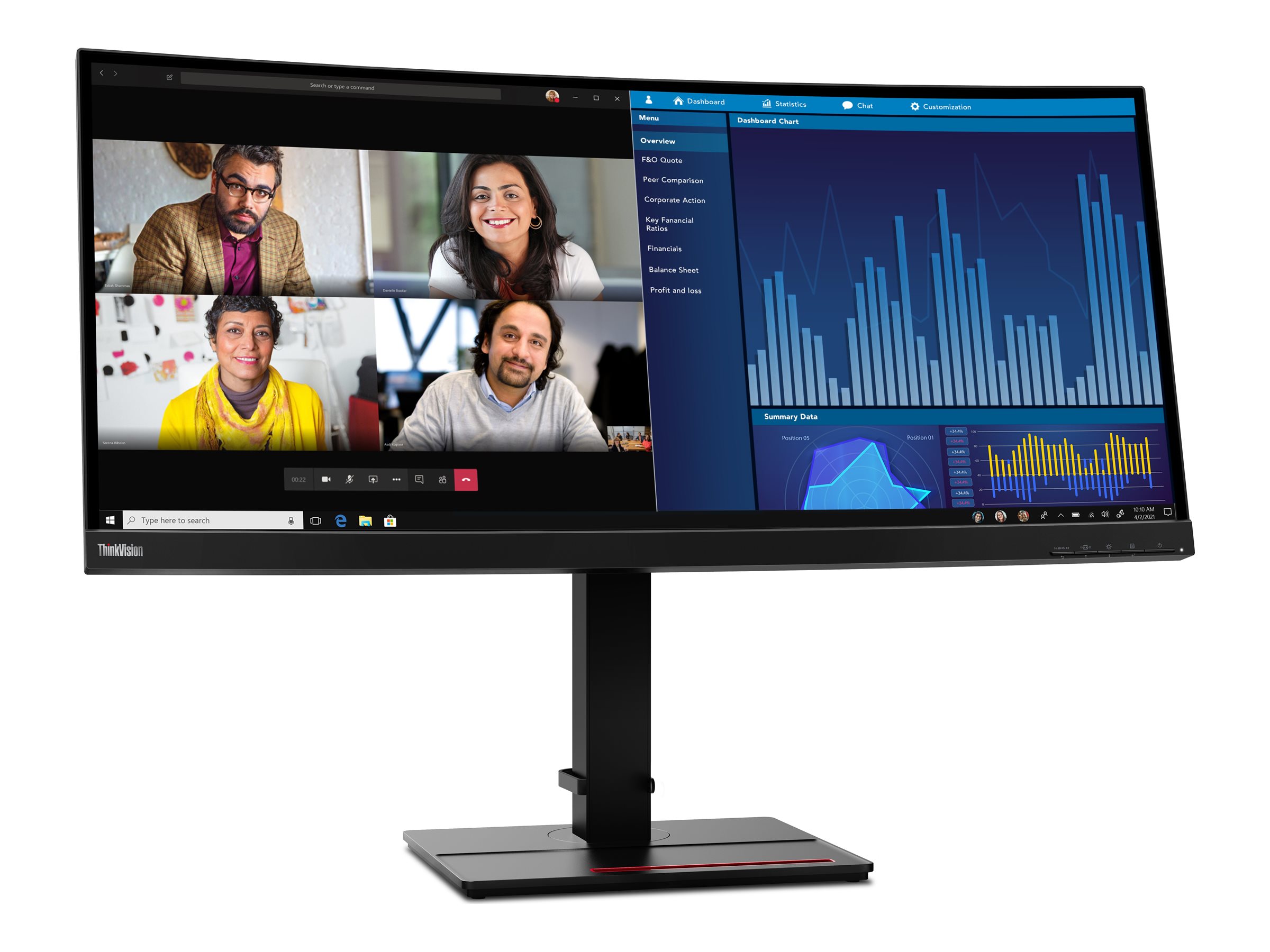 LENOVO ThinkVision P34w-20 86,36cm 34,14Zoll WQHD Ultra-Wide Curved Monitor HDMI Topseller