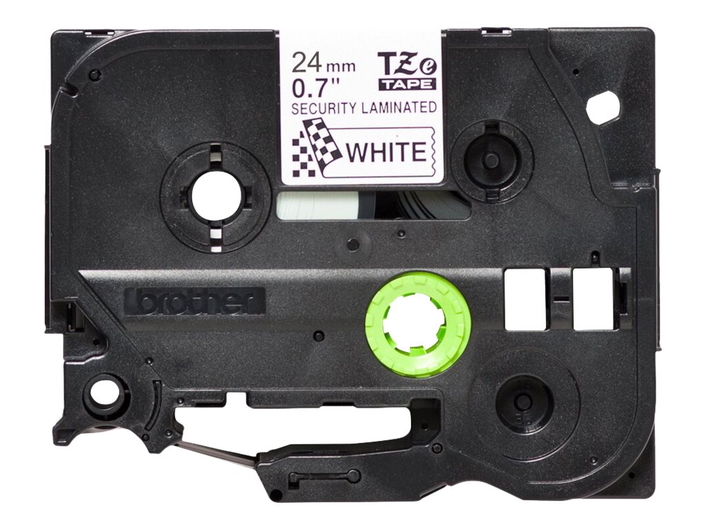 Spezialband TZe-SE5 Sicherheit Schwarz auf Weiß 24mm x 8m
