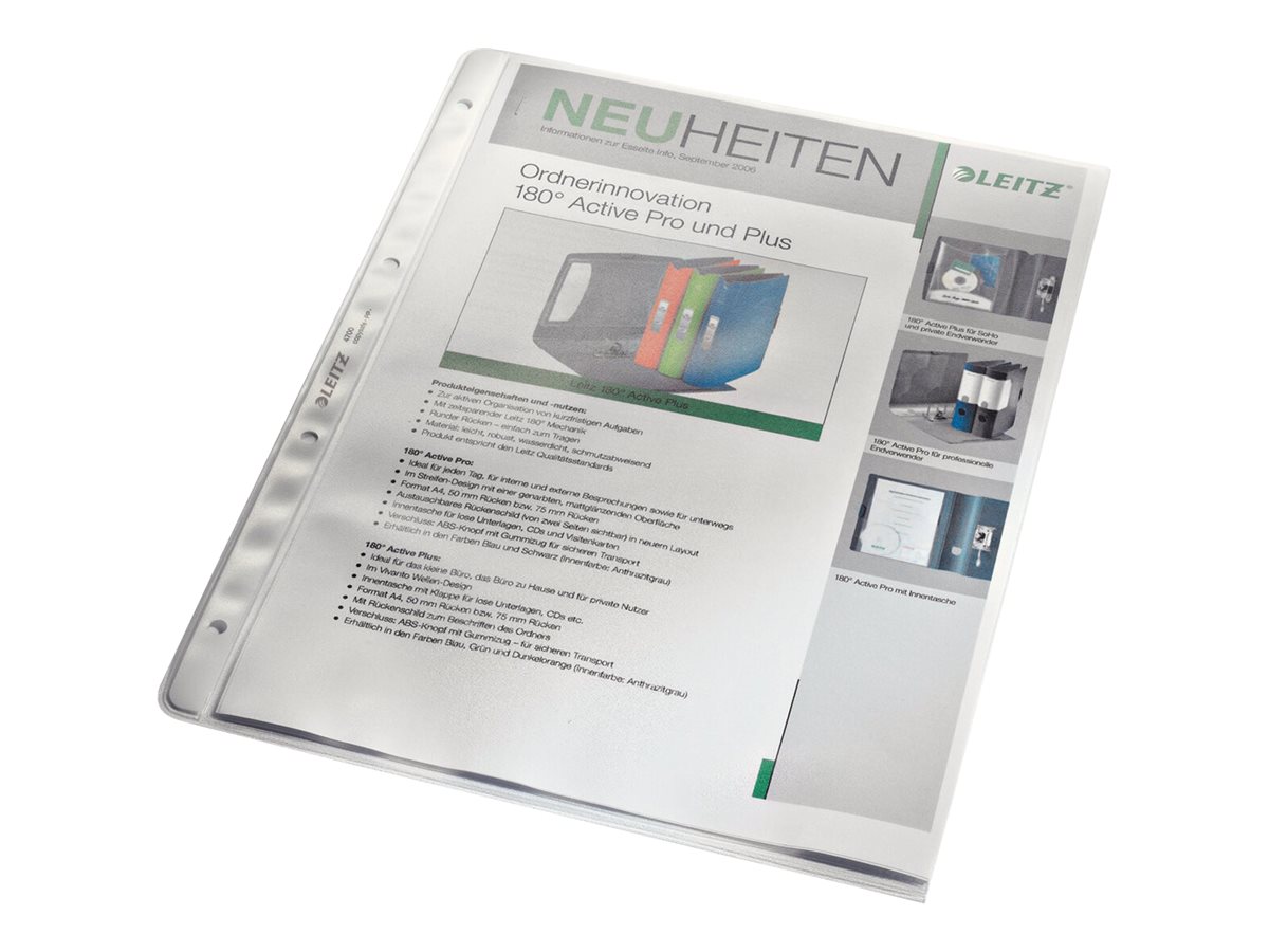 100 LEITZ Prospekthuellen 4700 DIN A4 transparent genarbt 0,13 mm