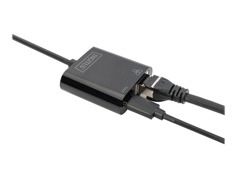 DIGITUS USB Type-C Gigabit Ethernet Adapter mit Power Delivery Unterstuetzung
