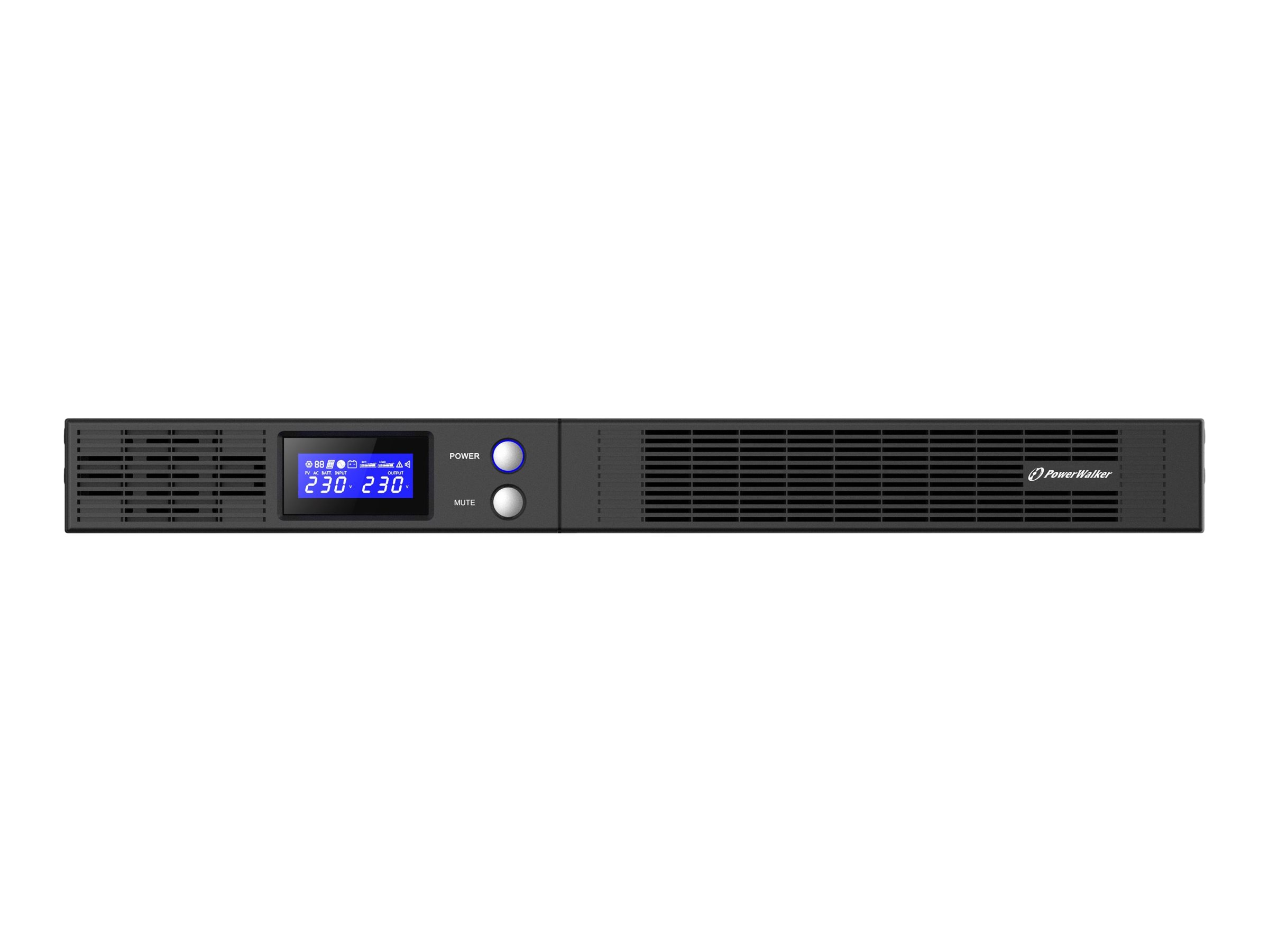 POWERWALKER VI 750 R1U 750VA / 450W Line-Interactive USV 1HE Rack AVR LCD Reine Sinuswelle SNMP Slot