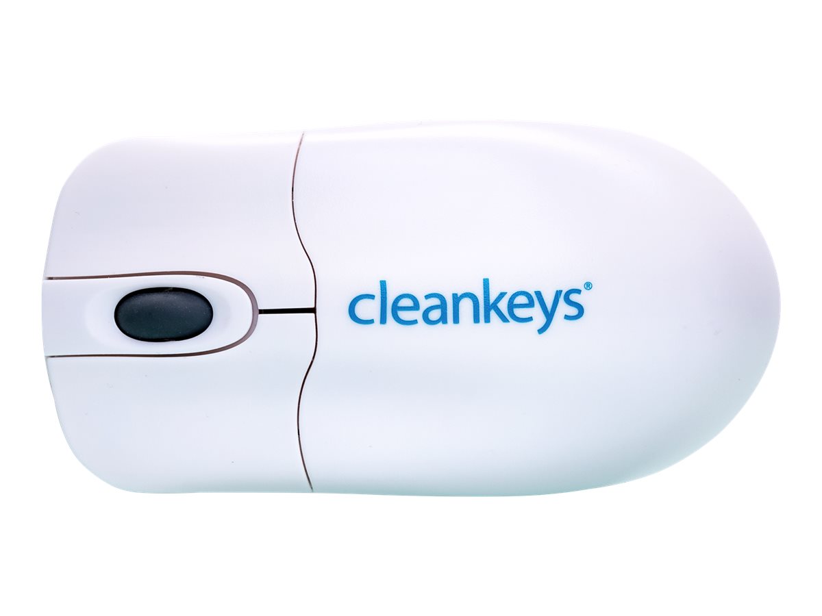 GETT Cleankeys CKM2W Plastik Scroll Maus kabellos Funk 2,4 MHz IP68 wasserdicht desinfizierbar optisch USB Farbe: weiss