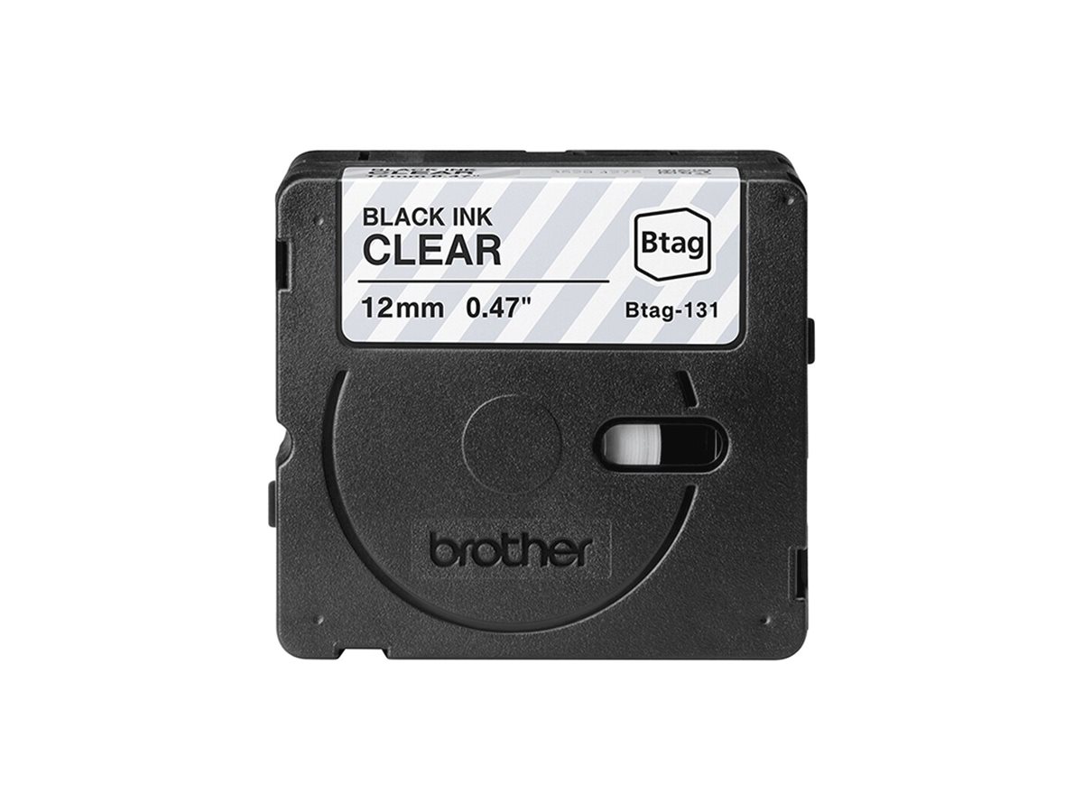 brother Schriftband Btag BTAG131, 12 mm schwarz auf transparent