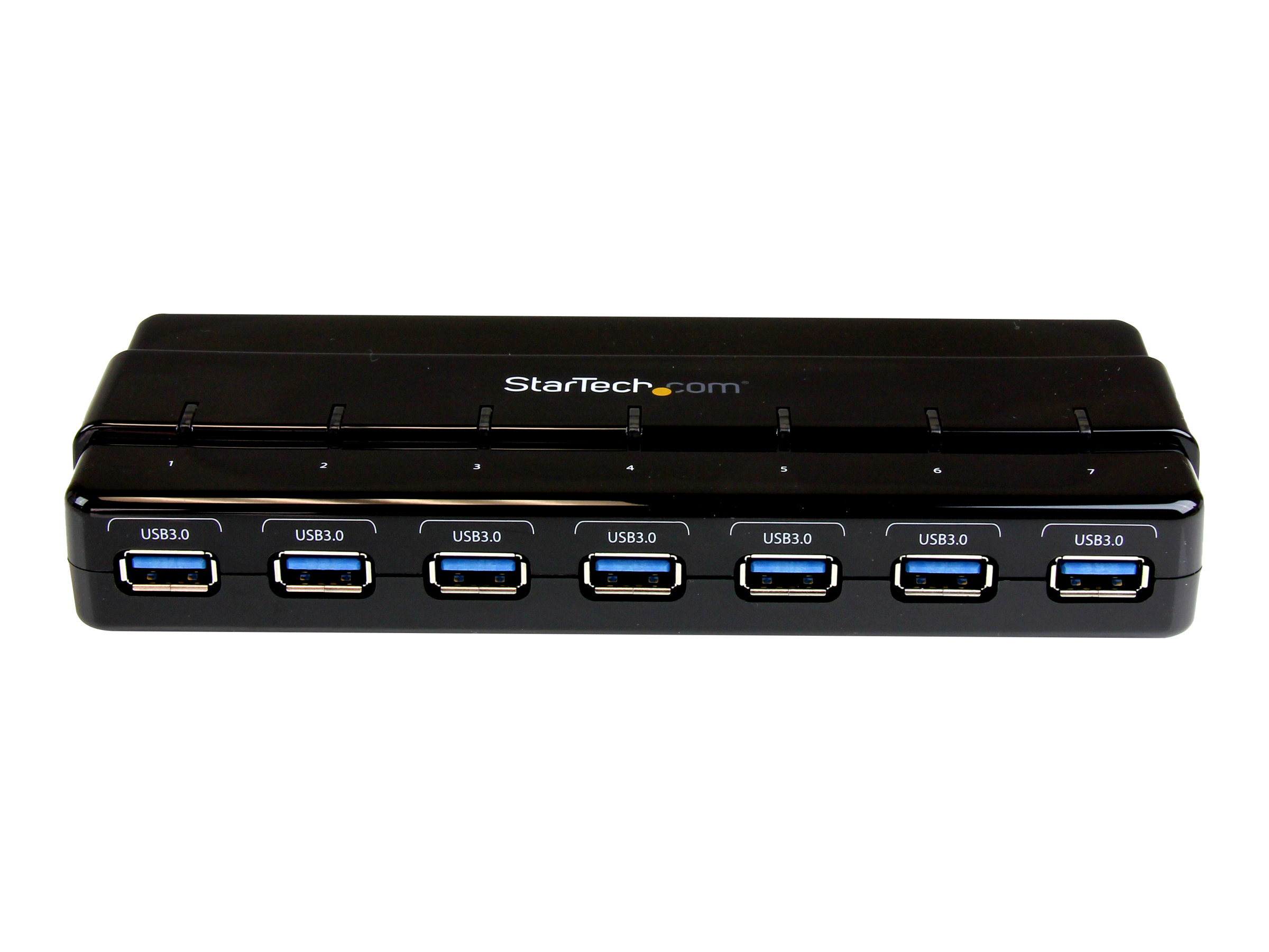 StarTech.com 7 Port USB 3.0 SuperSpeed Hub - USB 3 Hub Netzteil / Stromanschluss und Kabel - Schwarz - Hub - 7 Anschlüsse