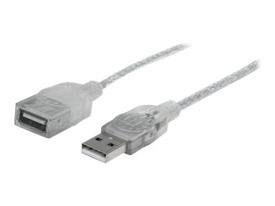 MANHATTAN Hi-Speed USB 2.0 Verlängerungskabel USB 2.0 Typ A Stecker - Typ A Buchse 480 Mbps 1,8m Silber MANHATTAN Hi-Speed USB 2.0 Verlängerungskabel USB 2.0 Typ A Stecker - Typ A Buchse 480 Mbps 1,8m Silber