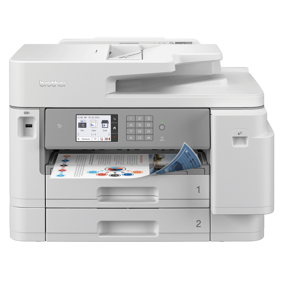 BROTHER MFCJ5955DW MFP colour inkjet 25ppm copy 30ppm print 600 sheets USB 20 LAN WiFi NFC USB 20 host