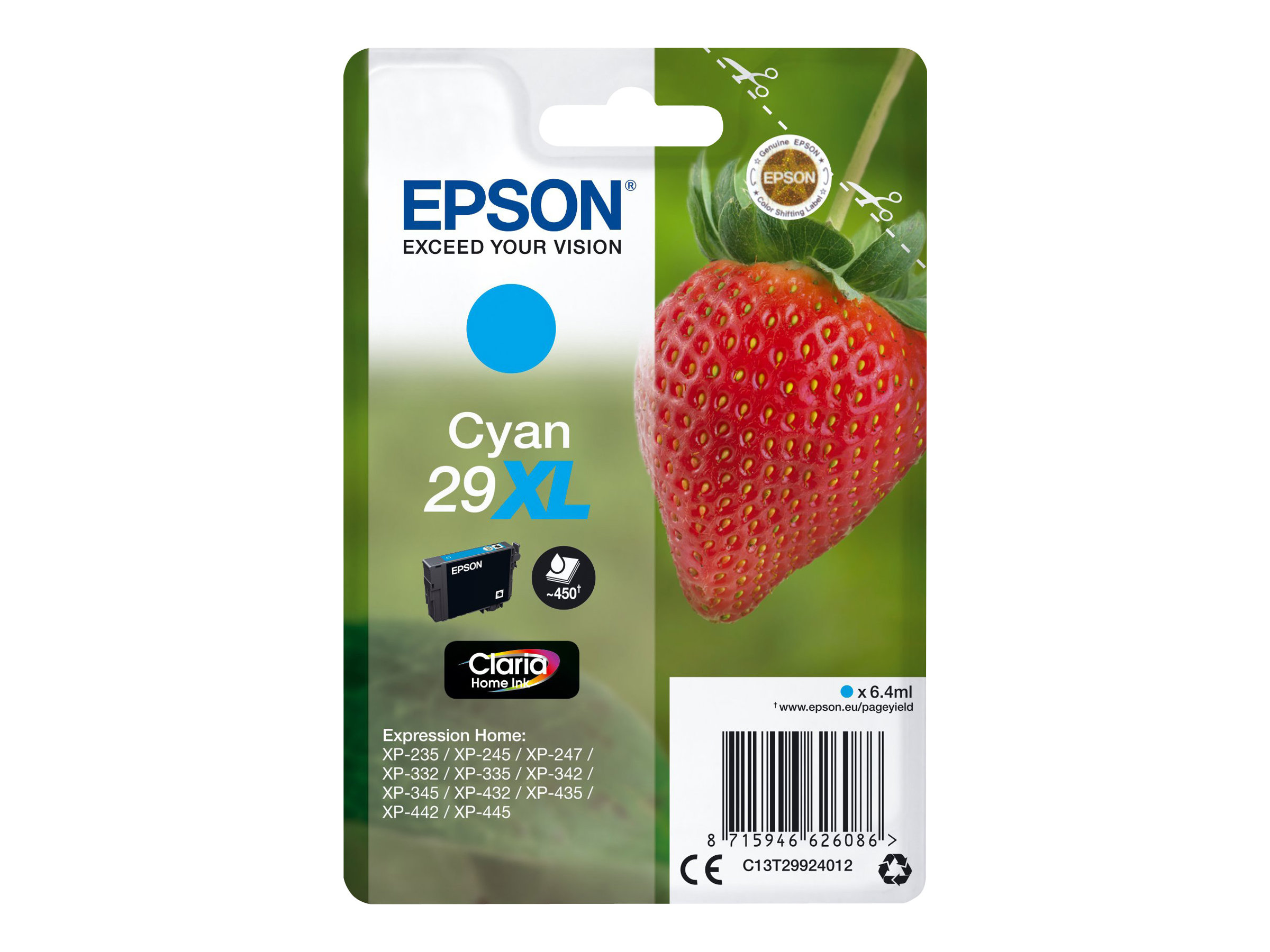 C13T29924012 EPSON XP Tinte cyan HC 450 C13T29924012 EPSON XP Tinte cyan HC 450