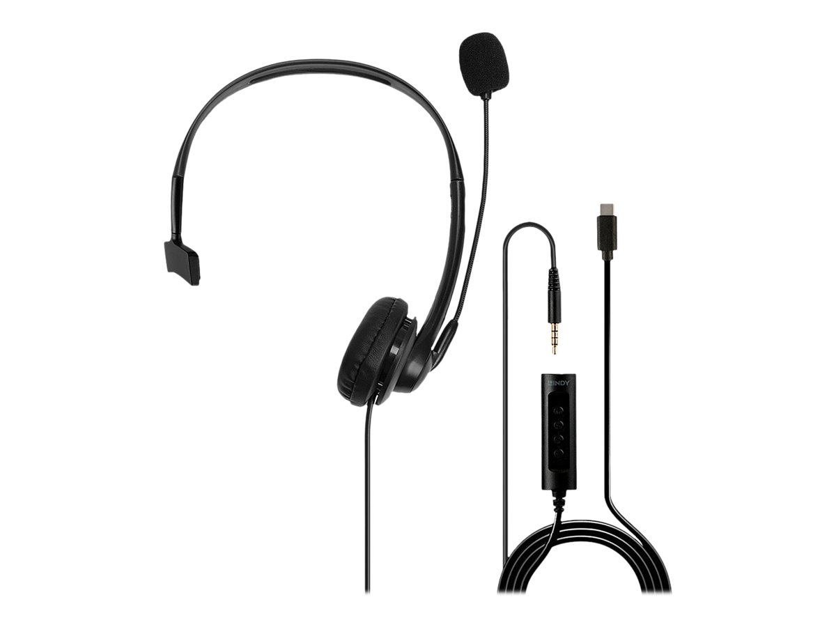 3.5mm & USB Type C Monaural Headset