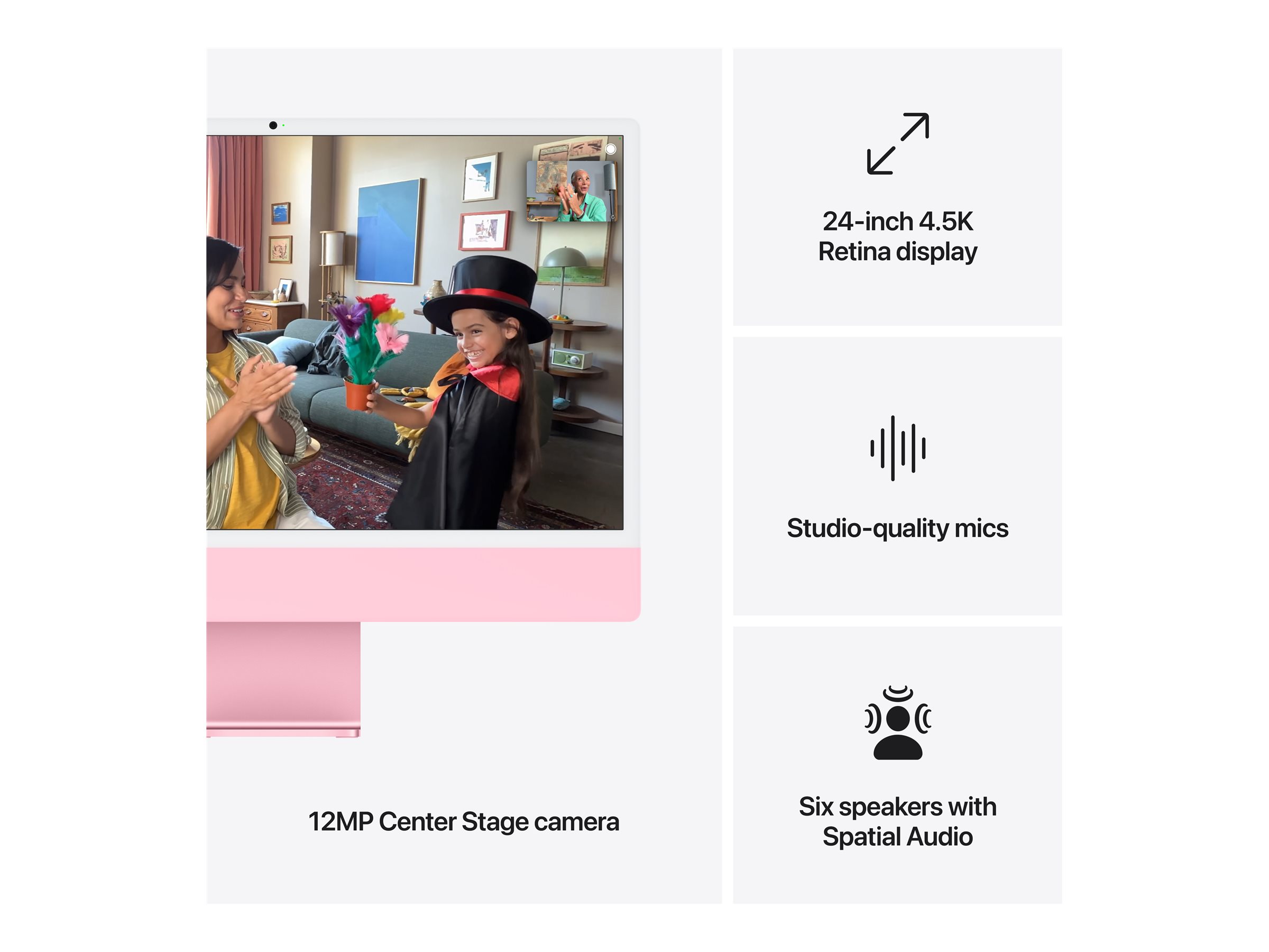 APPLE 24inch iMac with Retina 45K display Apple M4 chip with 10core CPU and 10core GPU 16GB 512GB SSD Pink