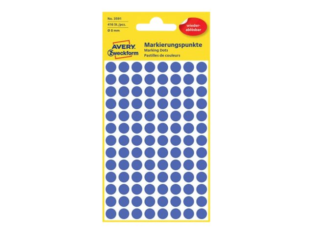 AVERY Zweckform Klebepunkte 3591 blau Ø 8,0 mm, 416 St. AVERY Zweckform Klebepunkte 3591 blau Ø 8,0 mm, 416 St.