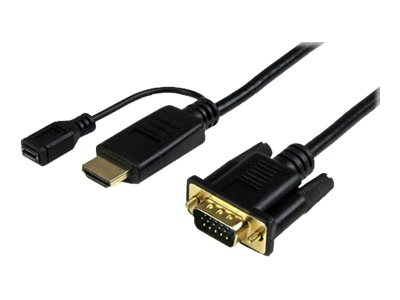 StarTech.com 1,8m aktives HDMI auf VGA Konverter Kabel - HDMI zu VGA Adapter 180cm - Schwarz - 1920x1200 / 1080p - Videokonverter - Schwarz