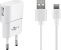 goobay Ladekabel mit Adapter weiÃ, KabellÃ¤nge: 1,0 m, 5 Watt