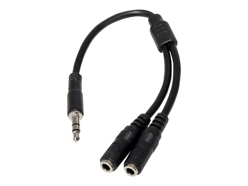STARTECH.COM Slim Stereo Splitter Cable - 3.5mm Male to 2x 3.5mm Female
