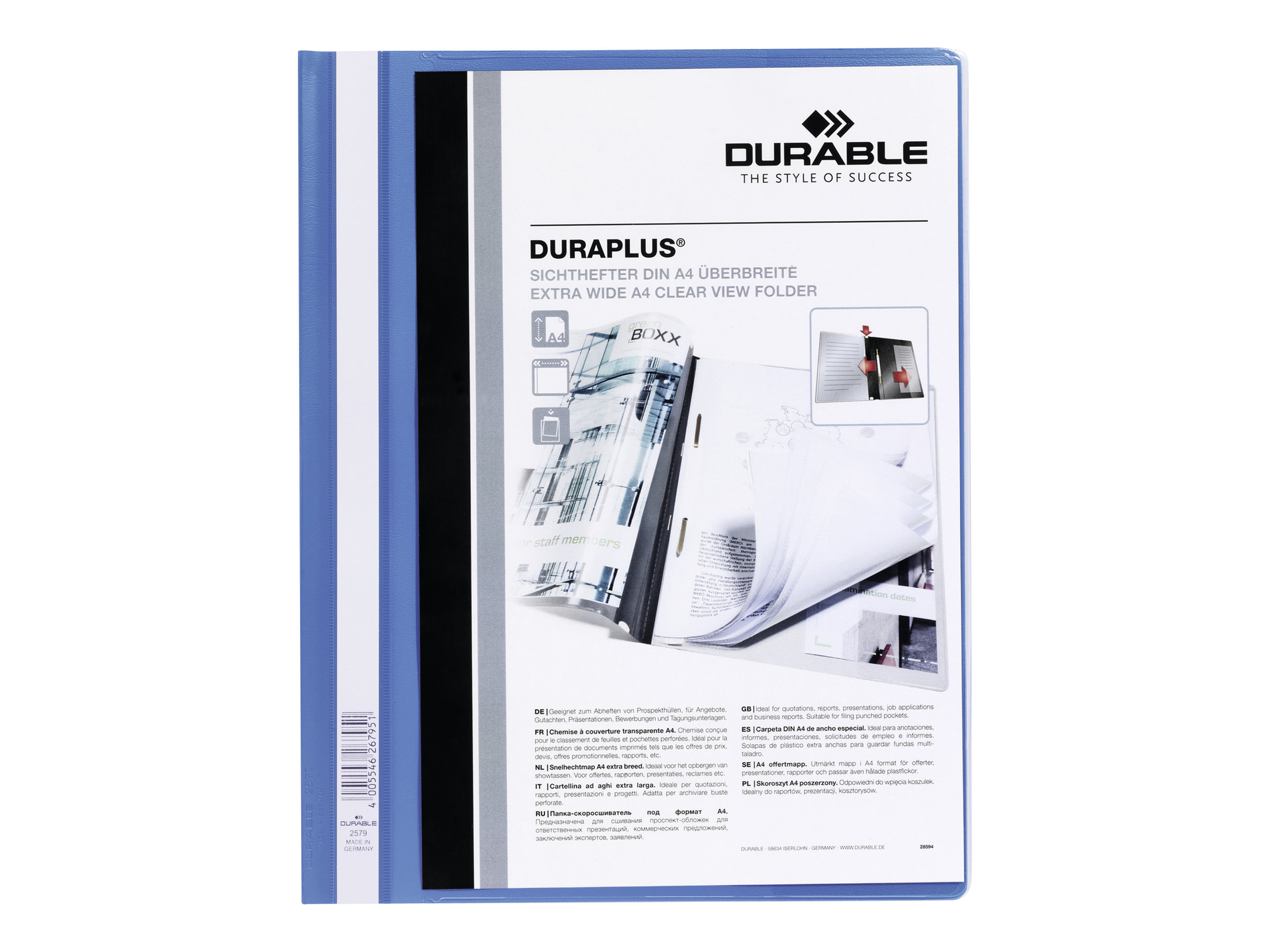 25 DURABLE Praesentationshefter DURAPLUS blau DIN A4 ueberbreit 25 DURABLE Praesentationshefter DURAPLUS blau DIN A4 ueberbreit