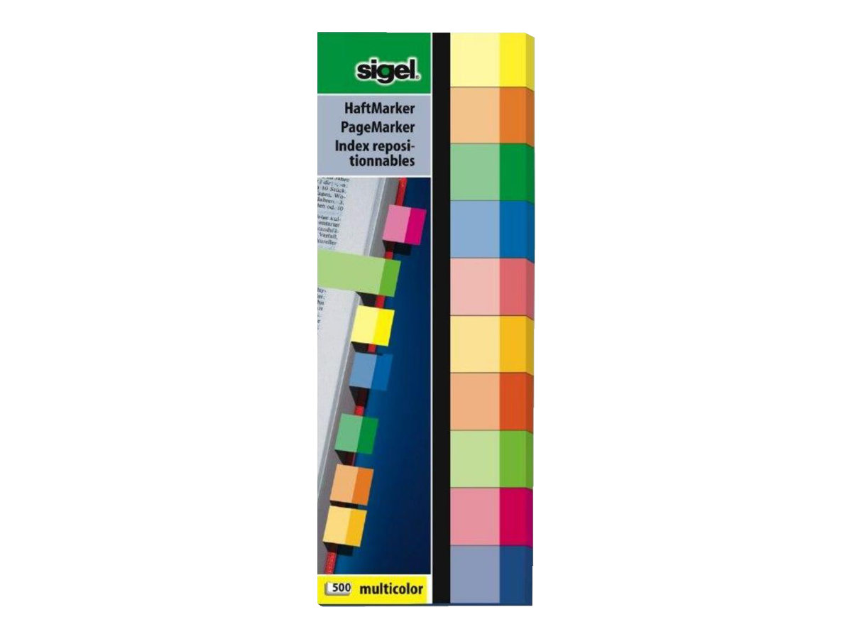 SIGEL MULTICOLOR Haftmarker farbsortiert 10x 50 Streifen SIGEL MULTICOLOR Haftmarker farbsortiert 10x 50 Streifen