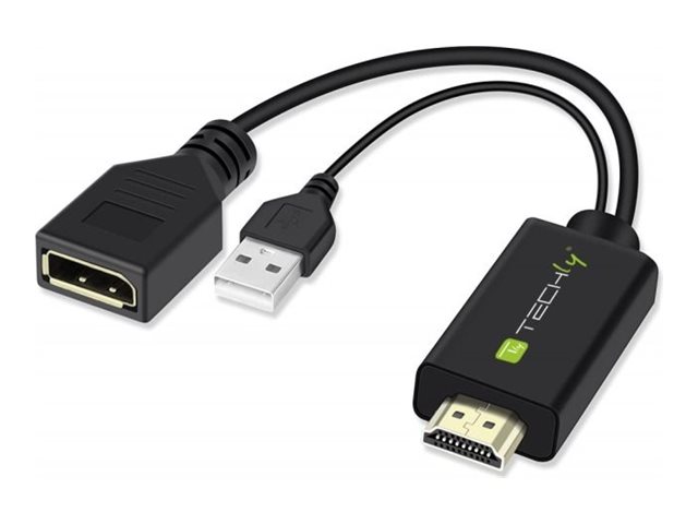 TECHLY Adapter HDMI M auf DisplayPort F + USB-A M 4Kx2K 30Hz