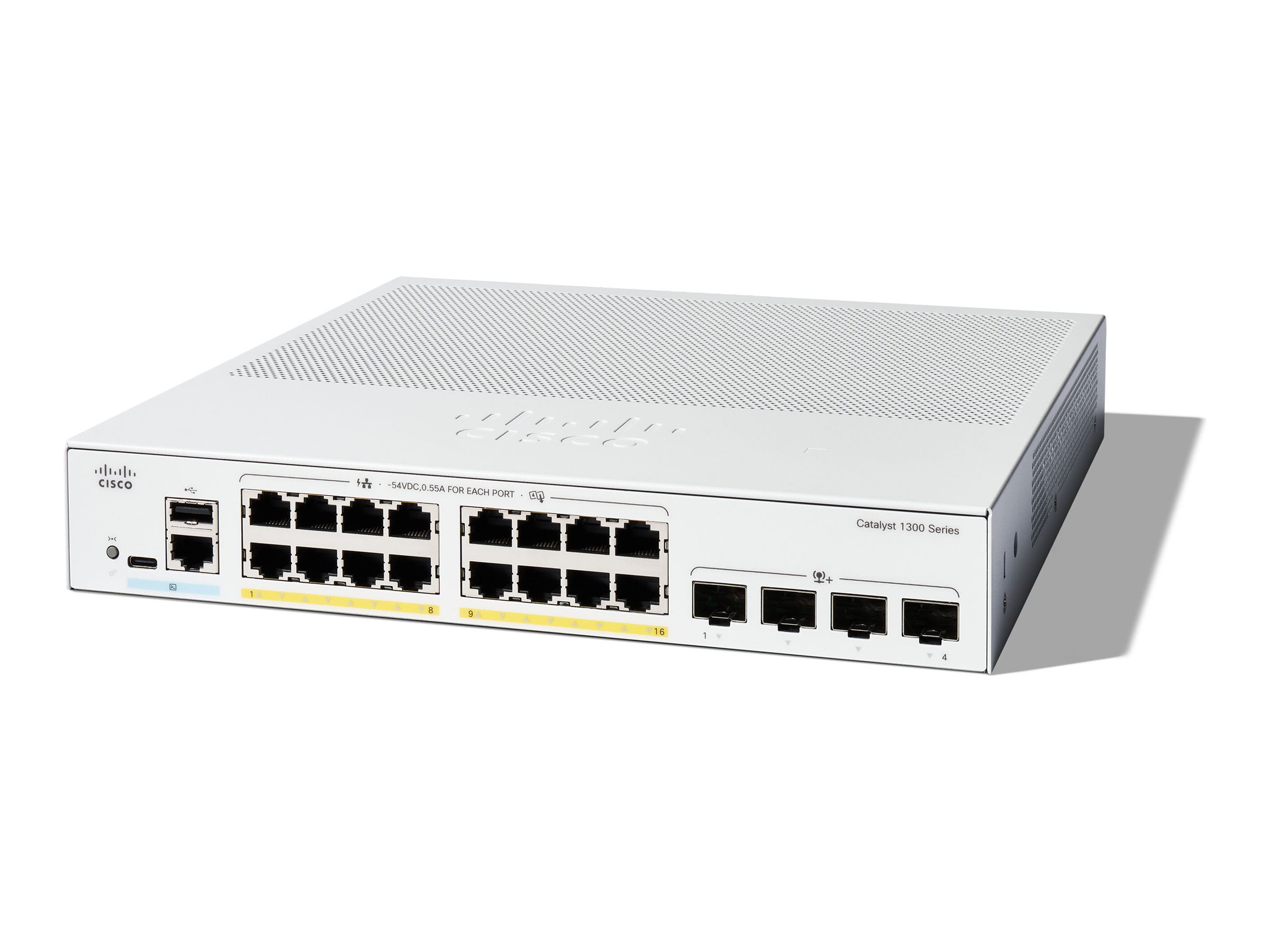 CISCO Catalyst 1300 16-Port Switch / PoE+ with 120W power budget / 4 x 10G SFP+ Uplinks