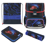 herlitz Schulranzen-Set Loop Plus High Speed Kunstfaser blau herlitz Schulranzen-Set Loop Plus High Speed Kunstfaser blau