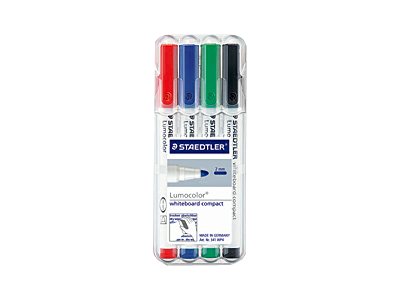 STAEDTLER compact Whiteboard-Marker farbsortiert 1,0 - 2,0 mm, 4 St. STAEDTLER compact Whiteboard-Marker farbsortiert 1,0 - 2,0 mm, 4 St.