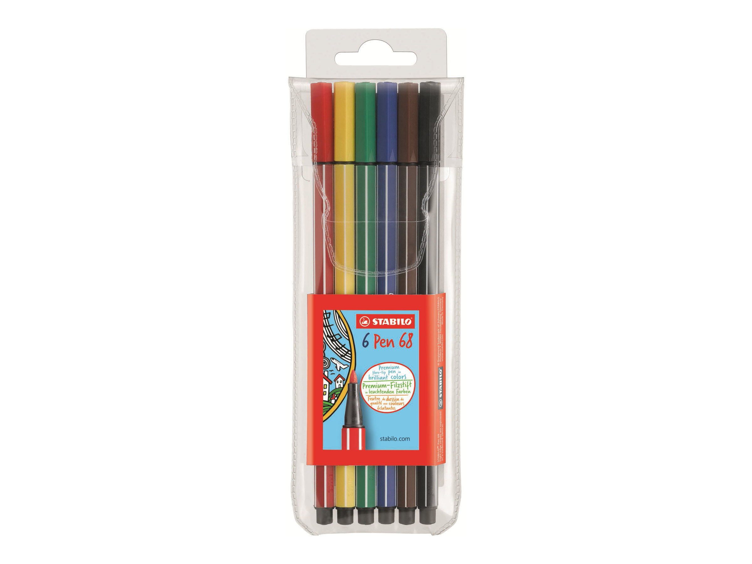 STABILO pen 68 Filzstifte farbsortiert, 6 St. STABILO pen 68 Filzstifte farbsortiert, 6 St.