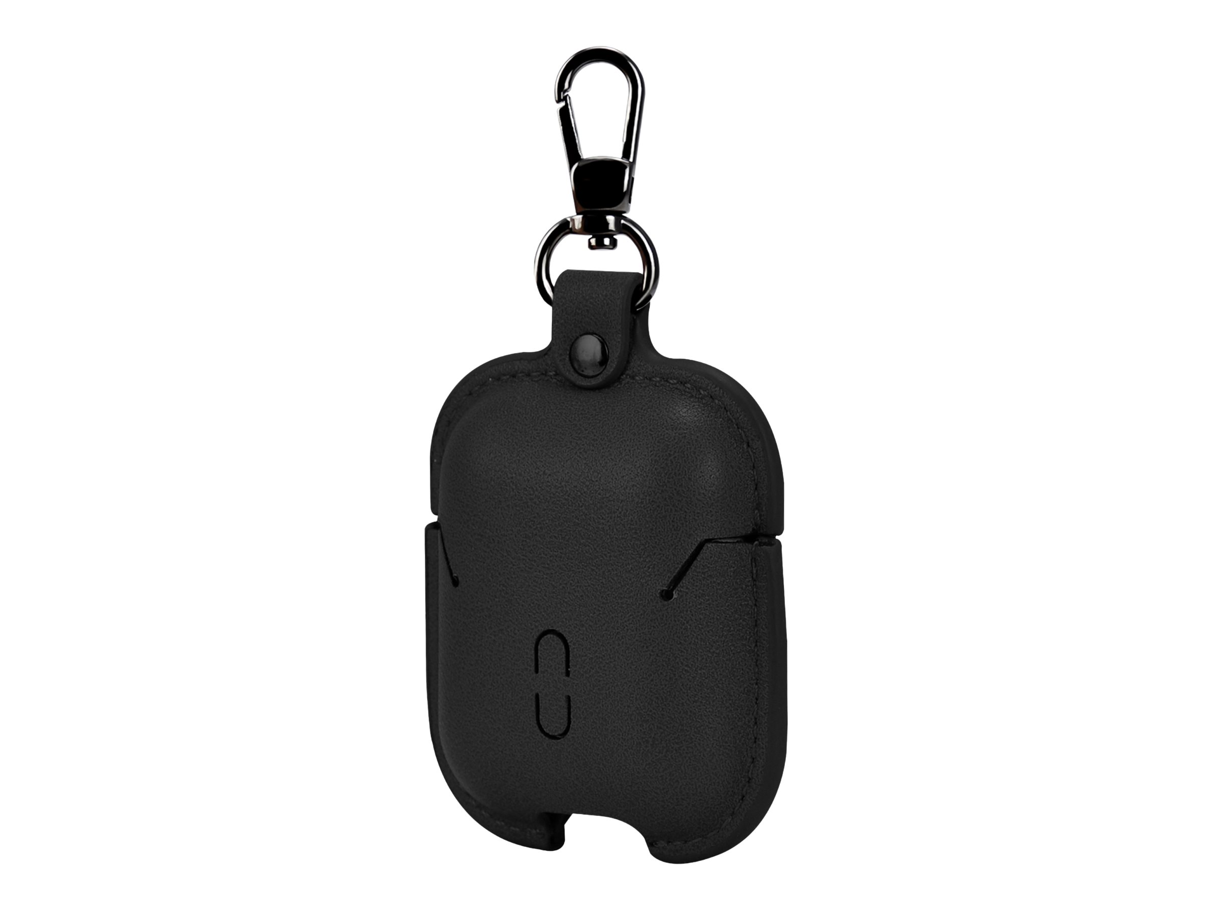 TerraTec Air Box - Tasche für Kopfhöhrer - Polycarbonat - schwarzes Leder - für Apple AirPods (1. Generation, 2. Generation)