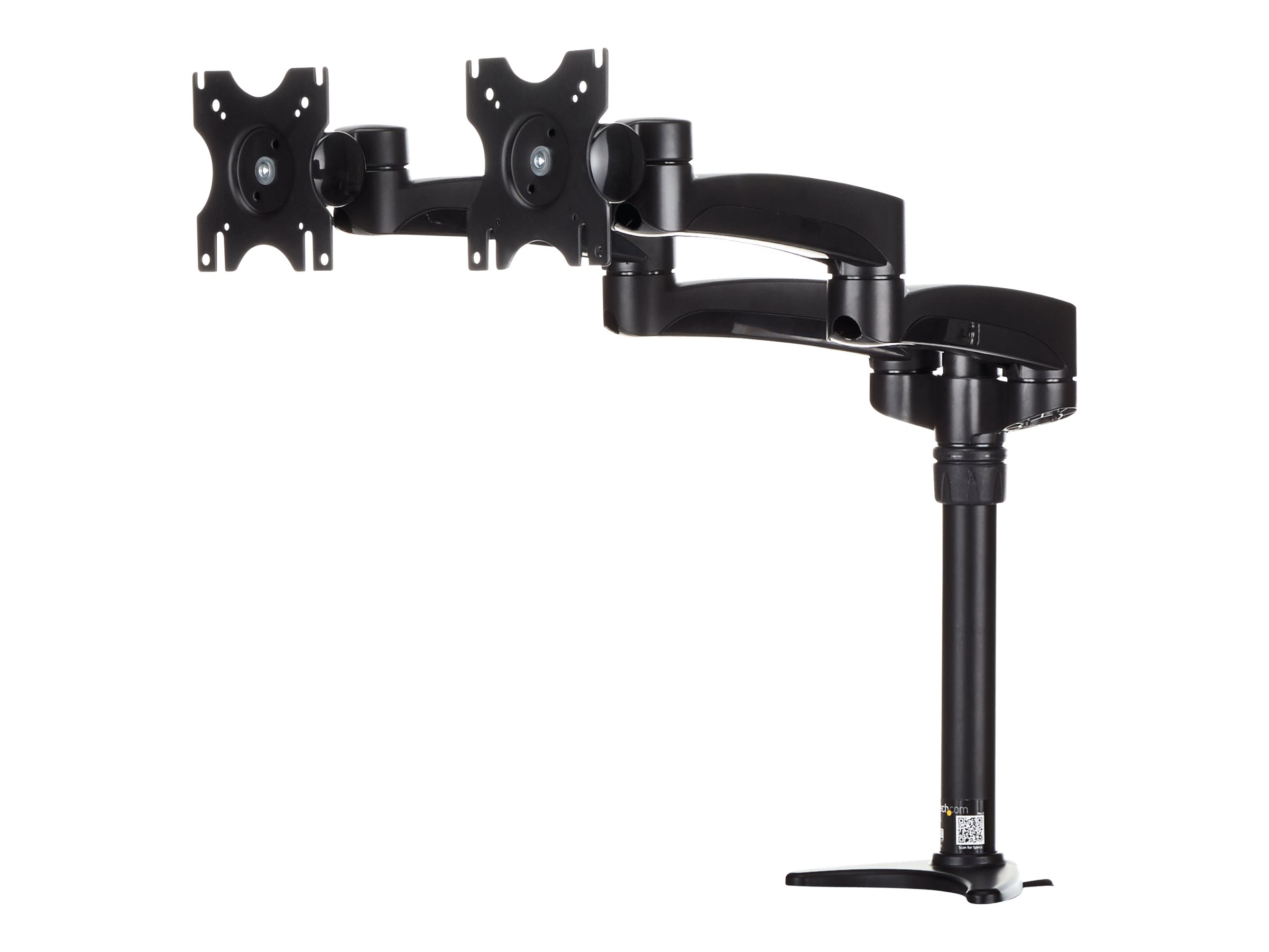 StarTech.com Dual Monitorhalterung mit verstellbaren Armen - Monitor Tischhalterung (12 bis 24) höhenverstellbar mit Kabelführung - Tischhalterung (einstellbarer Arm)