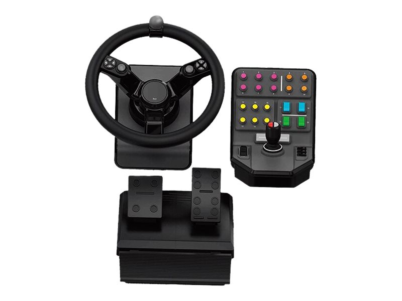 LOGITECH Heavy Equipment GSeries wheel and pedals set wired for PC