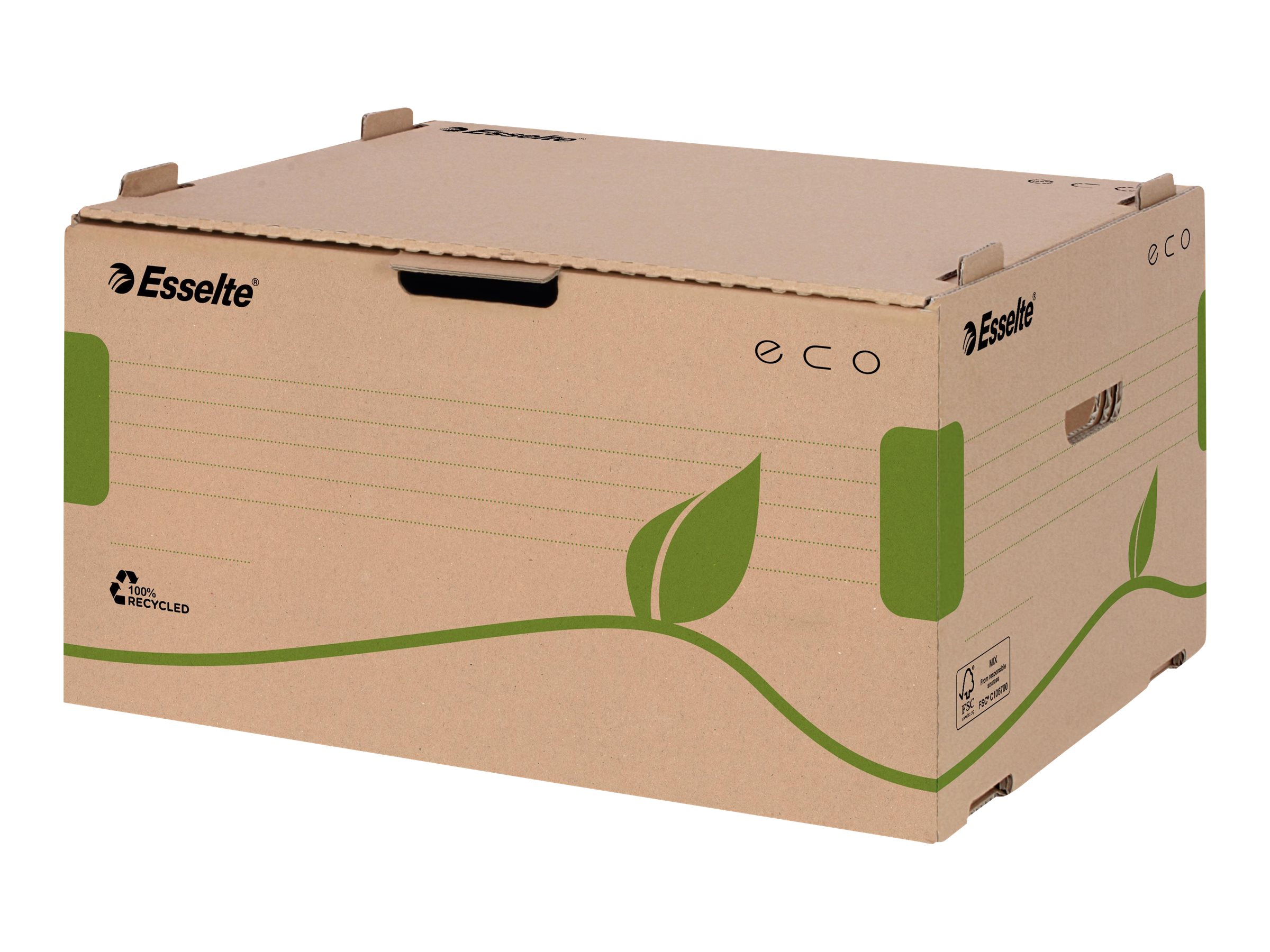 10 Esselte Archivcontainer ECO braun 43,9 x 34,0 x 25,9 cm