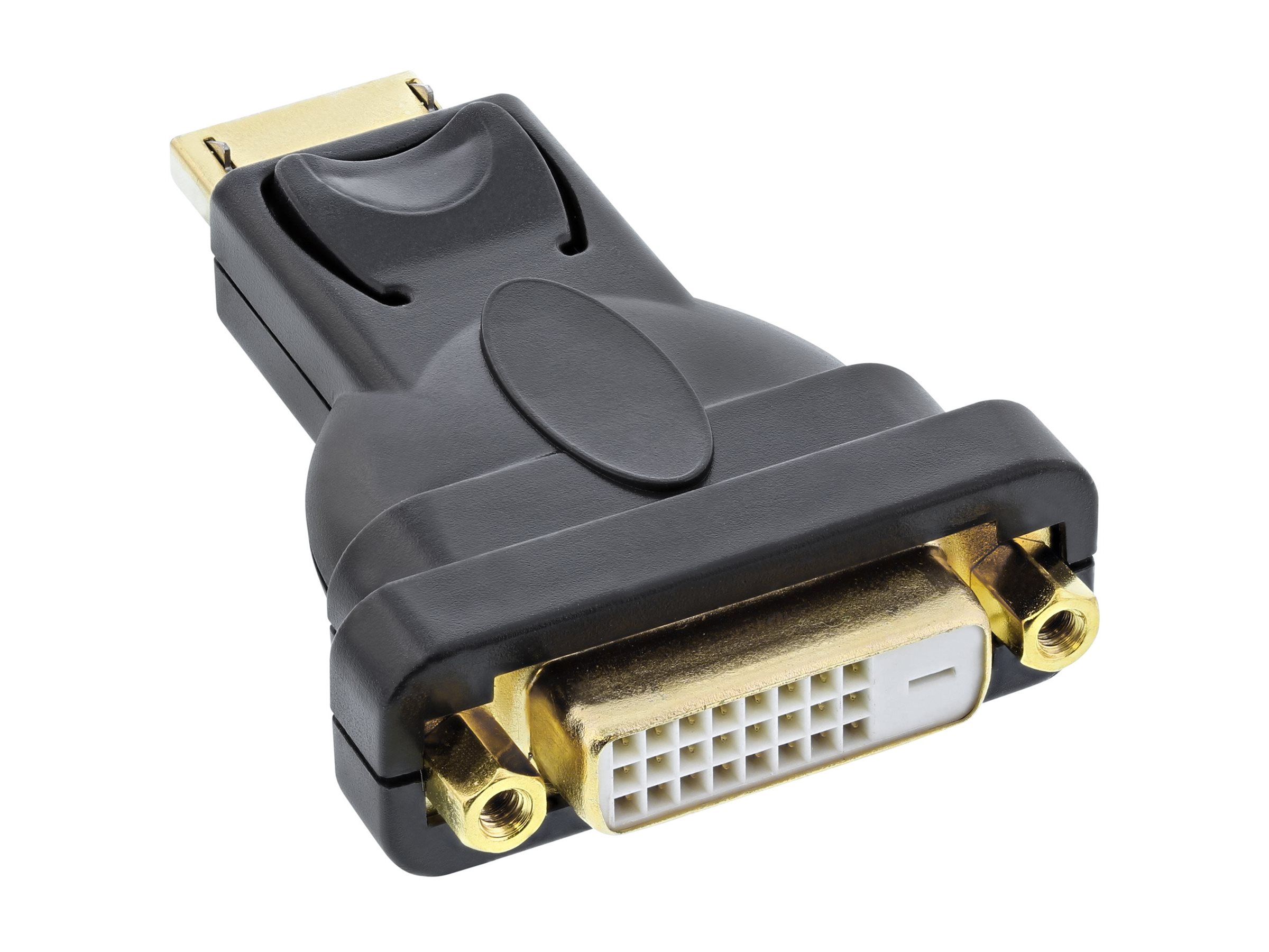 INLINE DisplayPort Adapter Displayport Stecker auf DVI-D 24+1 Buchse 4K2K schwarz