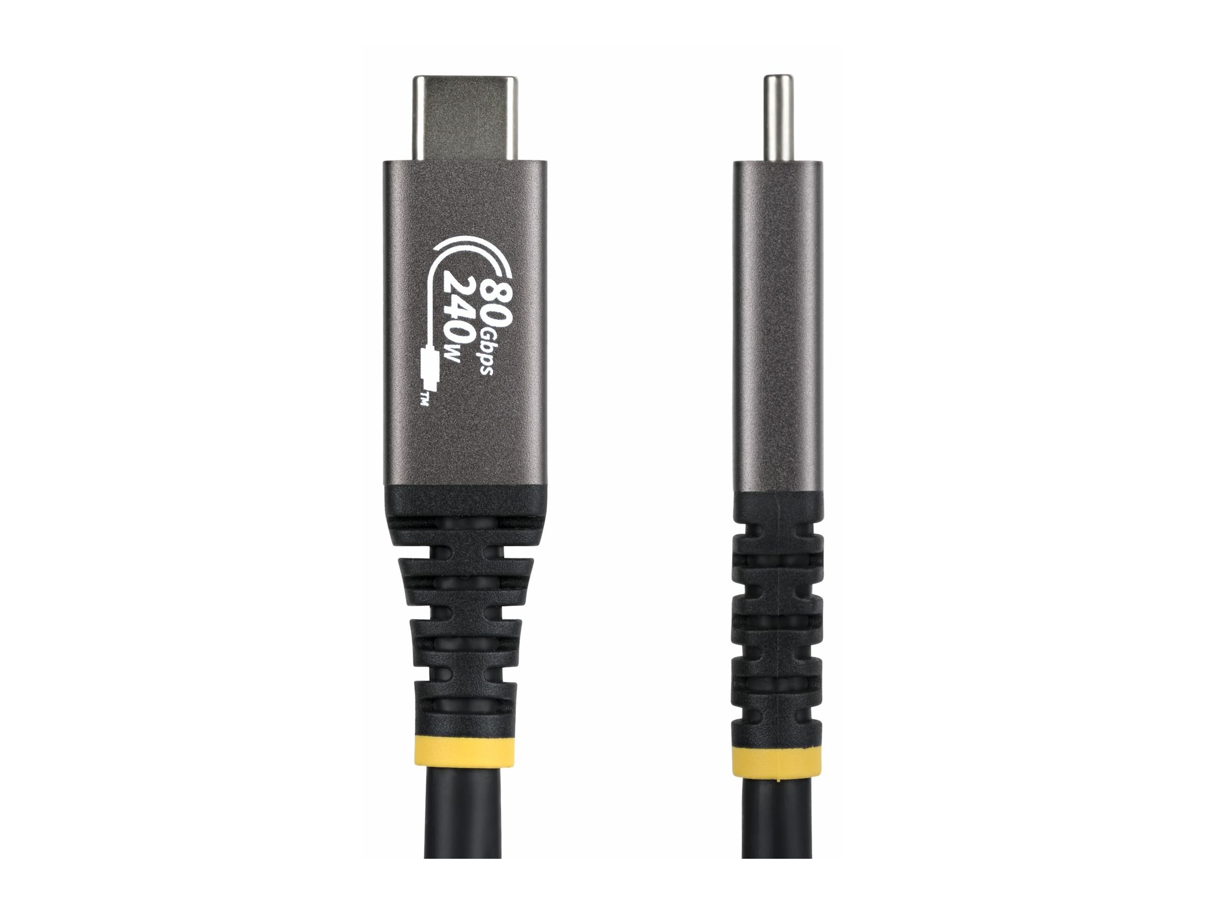 STARTECHCOM 50cm USB4 Kabel 80Gbps USBIFzertifiziertes USBC Ladekabel 240W 8K 120Hz4K 240Hz DP21monitorkabel Thunderbolt 4