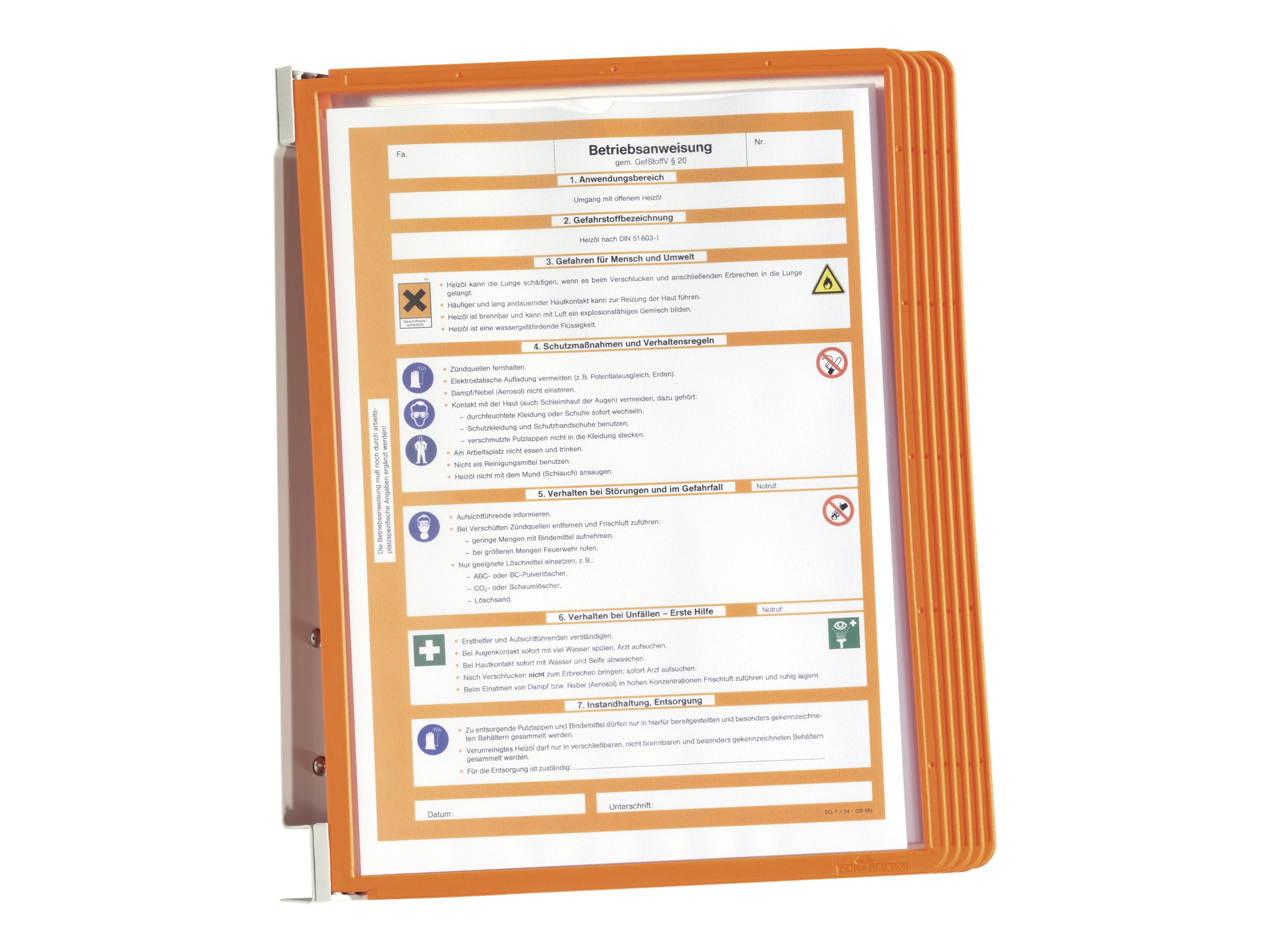 DURABLE Wand-Sichttafelsystem VARIO® WALL 555109 DIN A4 orange mit 5 St. Sichttafeln DURABLE Wand-Sichttafelsystem VARIO® WALL 555109 DIN A4 orange mit 5 St. Sichttafeln