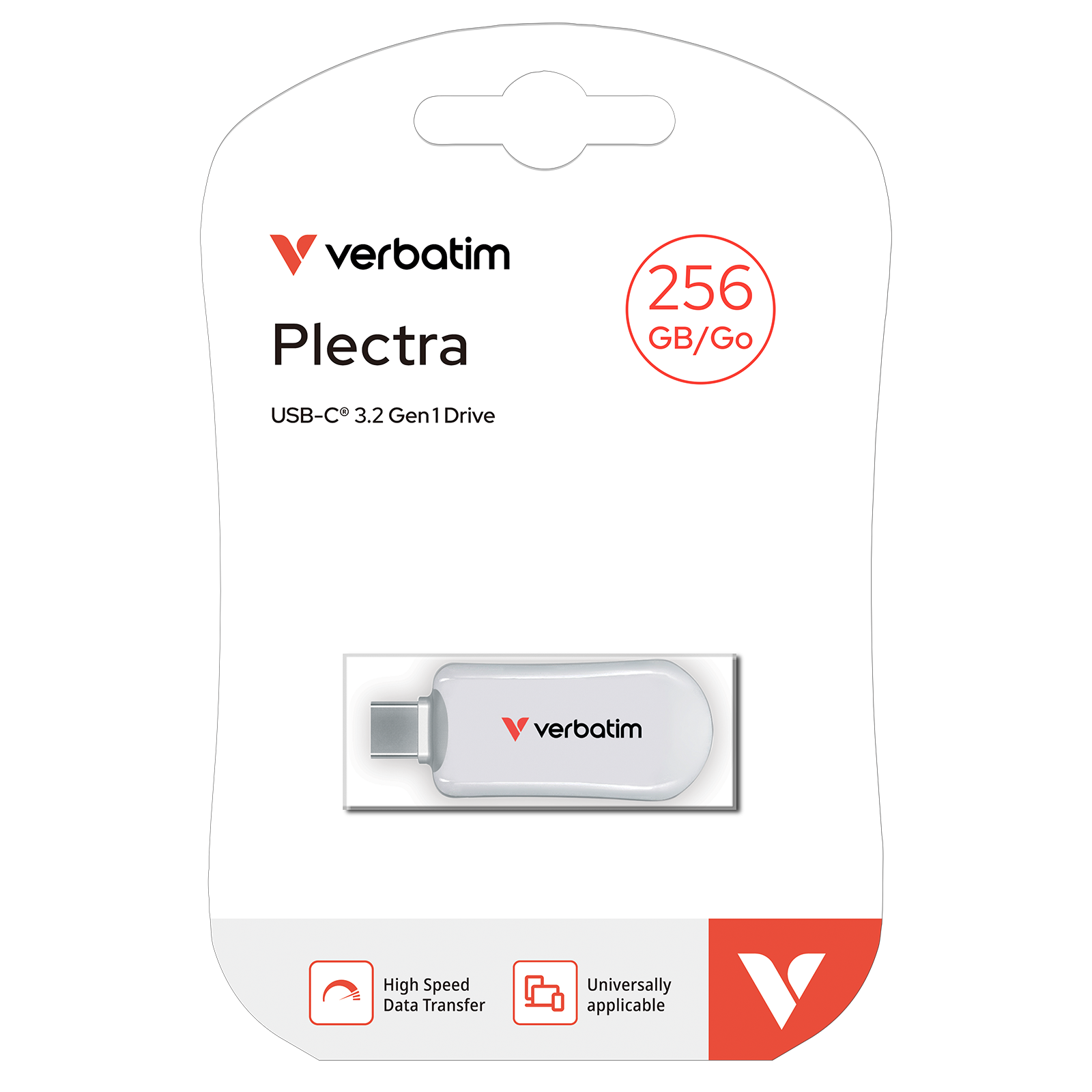 Verbatim Plectra White 256GB USBC Flash Drive 30230