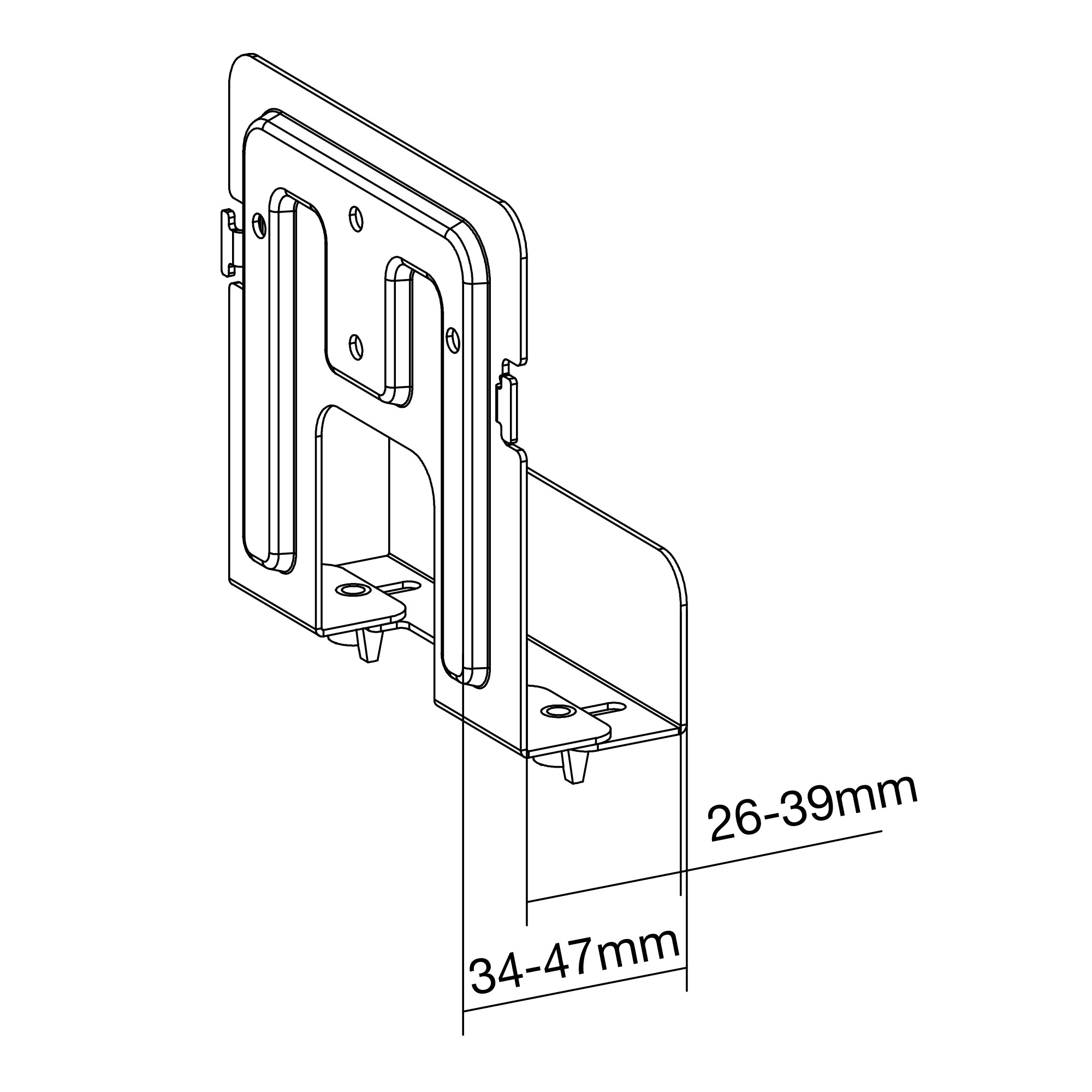 INLINE Halterung fuer Mediageraete und Streaming Boxen 32-46mm