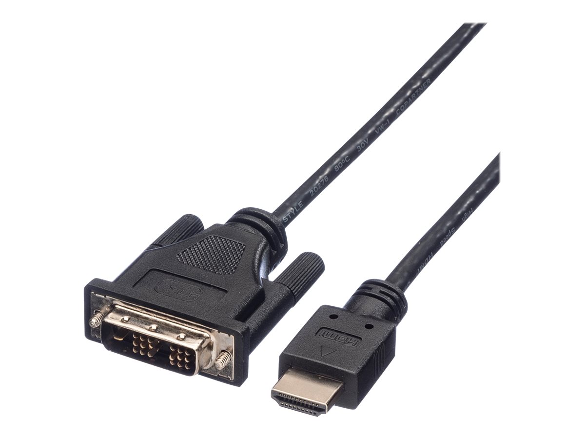 ROLINE Kabel DVI 181 ST HDMI ST schwarz 10m