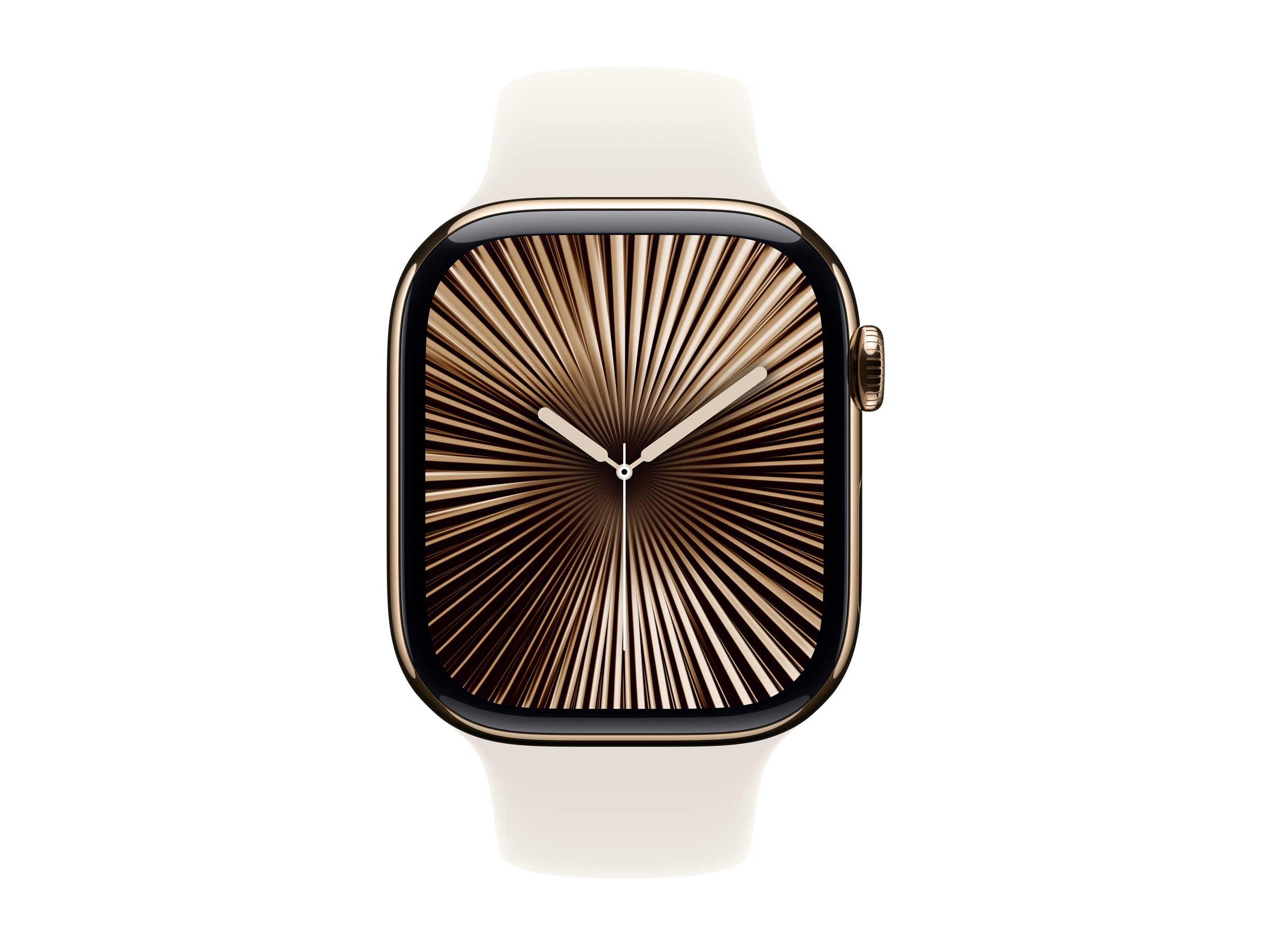 APPLE Watch Series 10 GPS + Cellular 46mm Gold Titanium Case with Starlight Sport Band - S/M