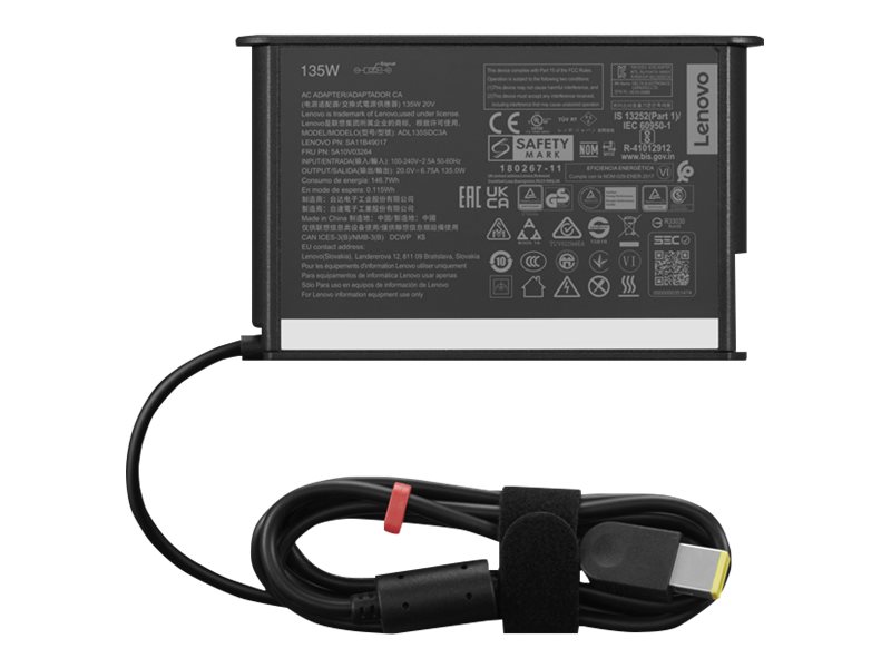 N Lenovo Netzteil Wechselstrom 100240 V 135 Wh Europa, Indonesien Schwarz