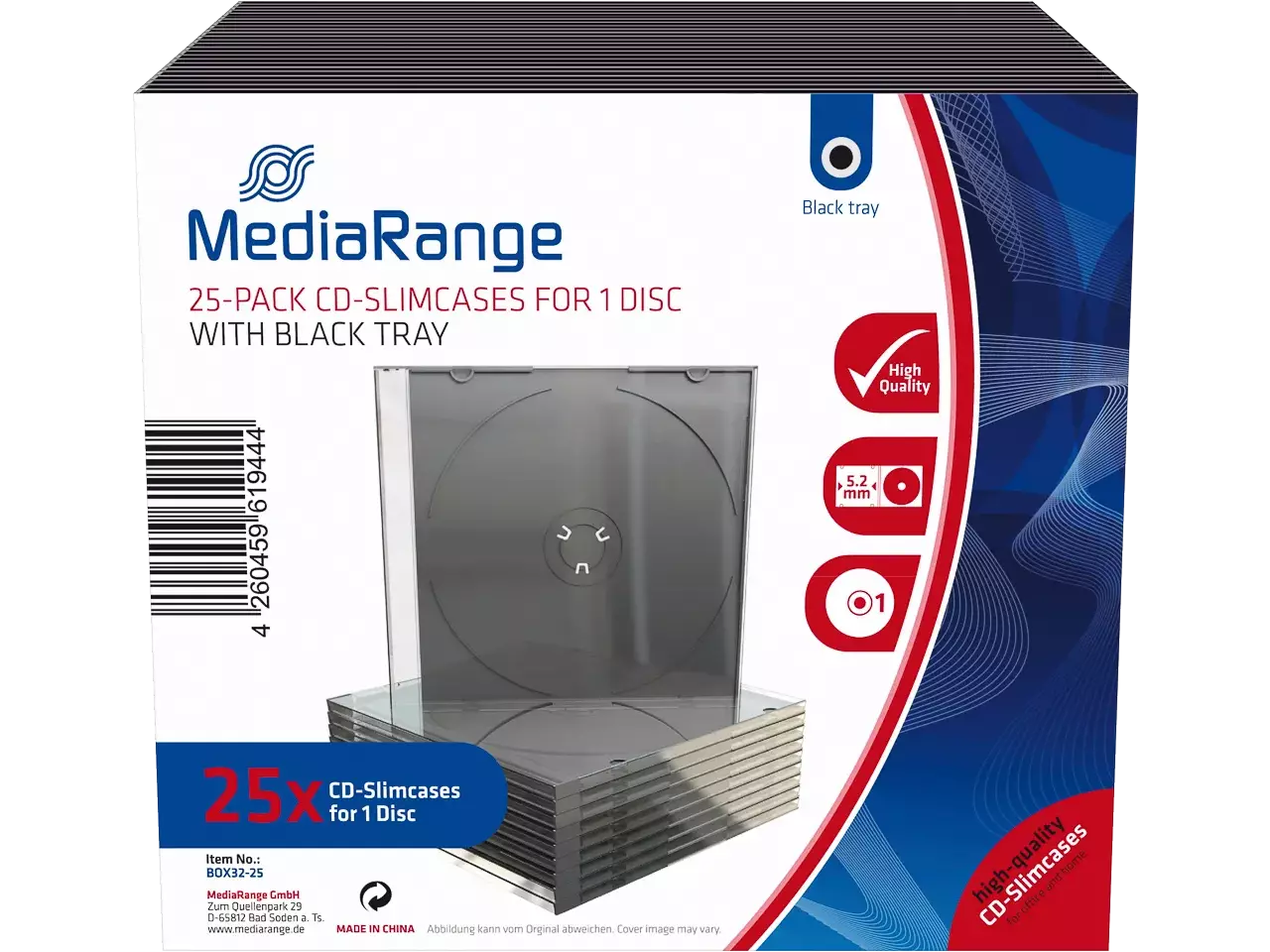 MediaRange CD-Slimcases Schwarz