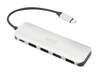 DIGITUS USB 3.0 Type-C HUB mit Ladefunktion 4x USB 3.0 Ports 1x USB Type-C Port DIGITUS USB 3.0 Type-C HUB mit Ladefunktion 4x USB 3.0 Ports 1x USB Type-C Port
